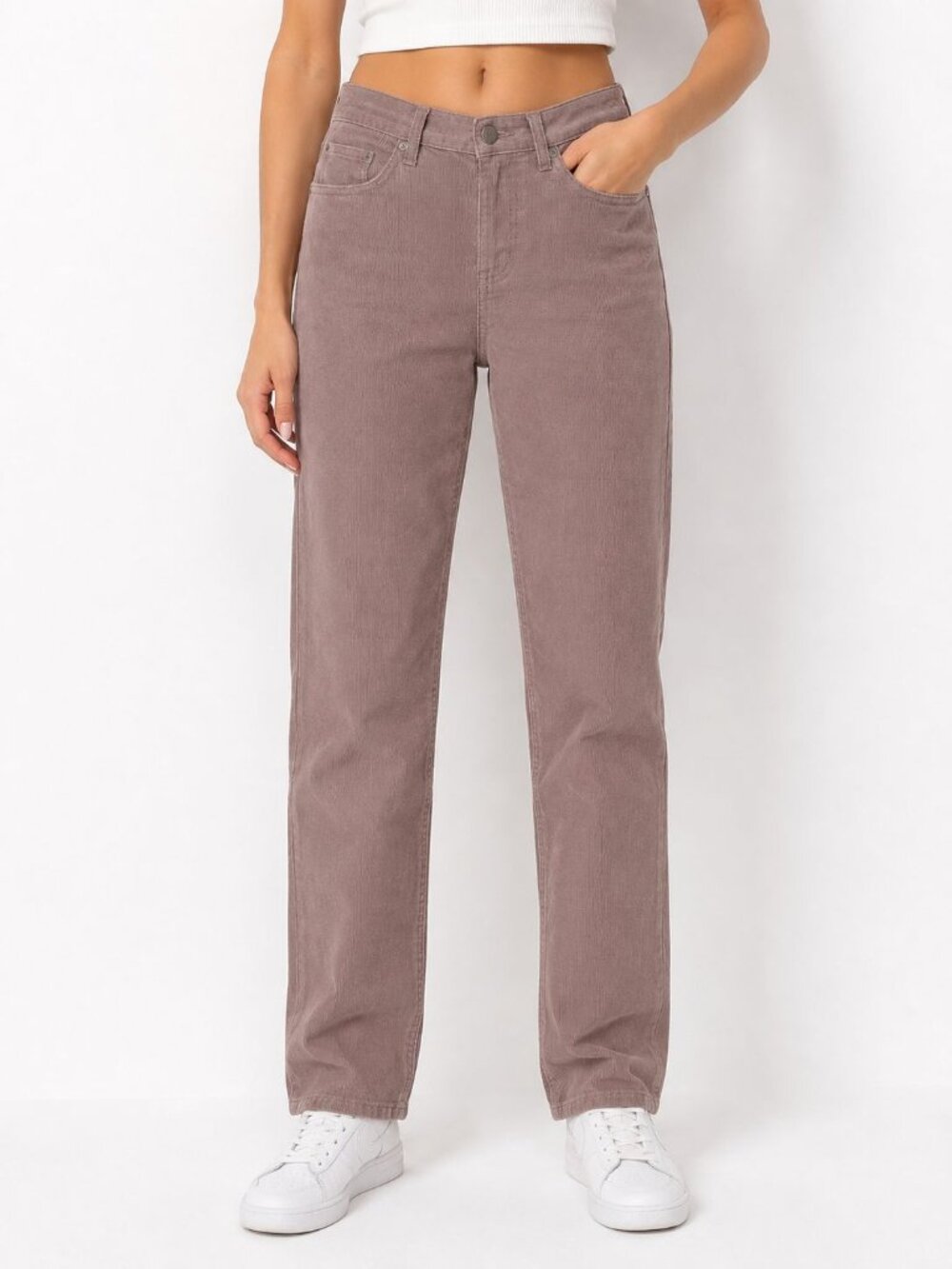 American Eagle Pink Corduroy Straight Leg Pants Size 2 Short